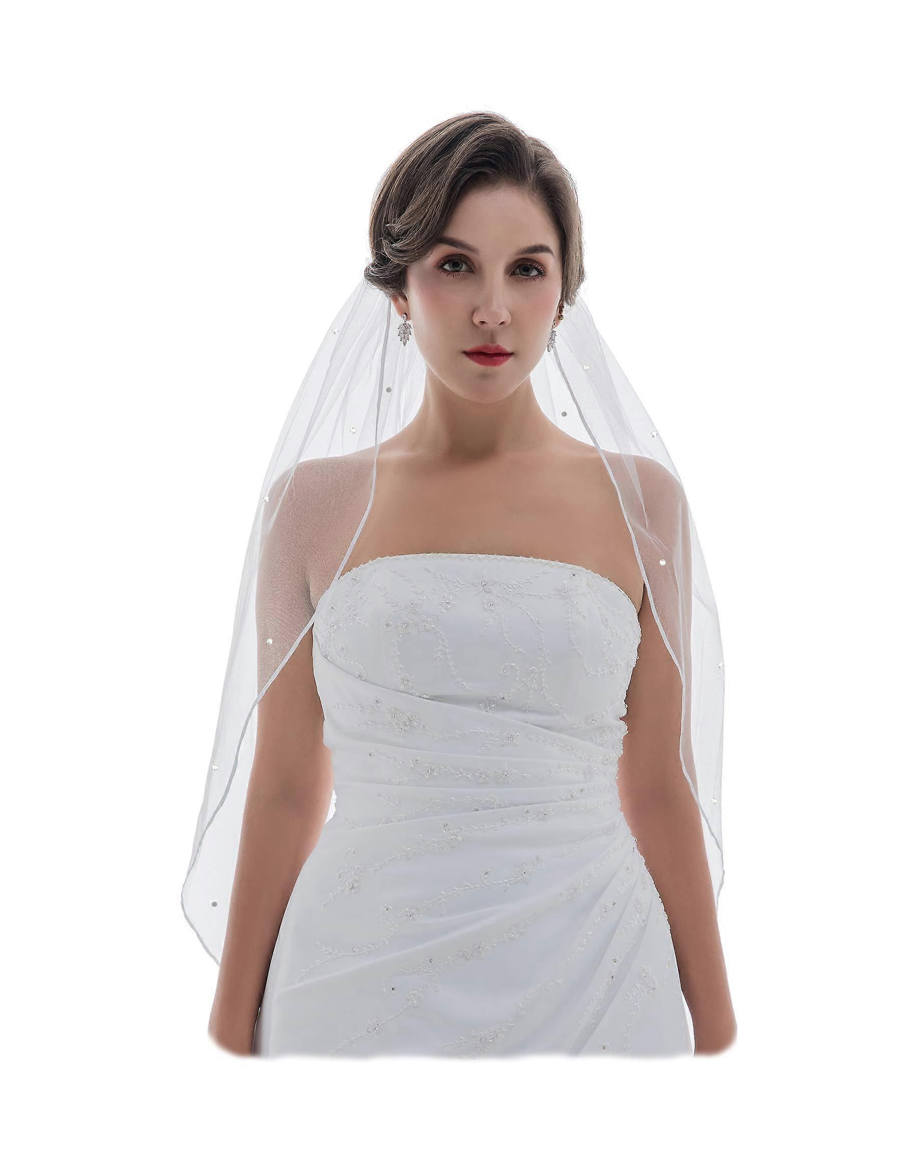 1T 1 Layer 1/8 'Ribbon Edge Artificial Diamond Crystal Wedding Ply