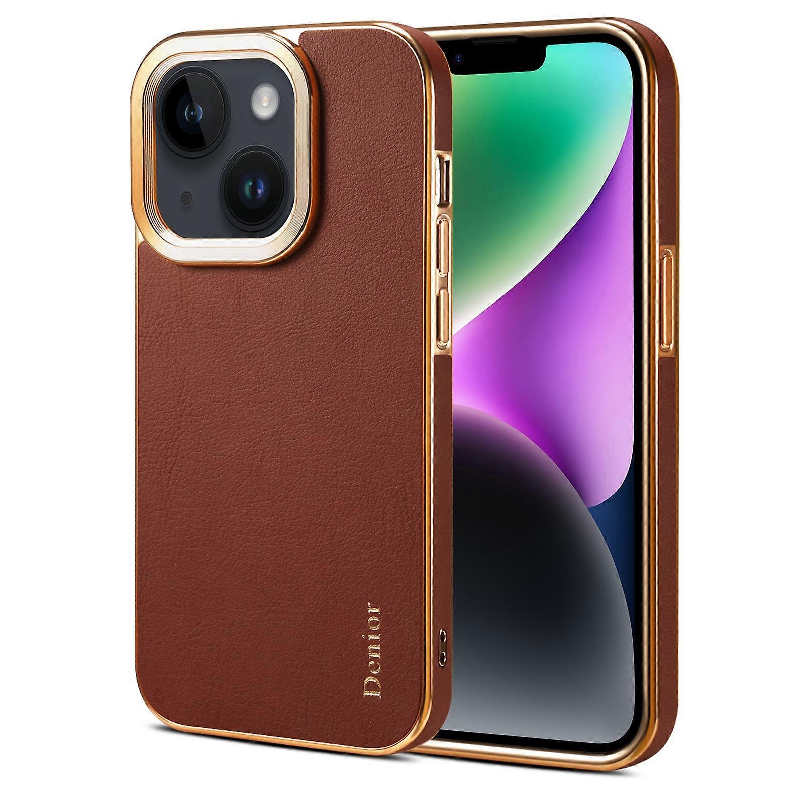 Denior Cowhide Leather Plating Phone Case