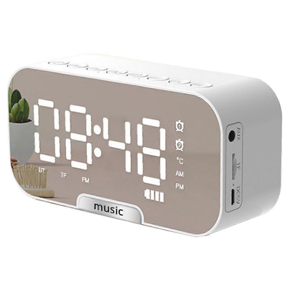 Wireless Bluetooth speaker mirror clock mini alarm clock Durable and minimalist