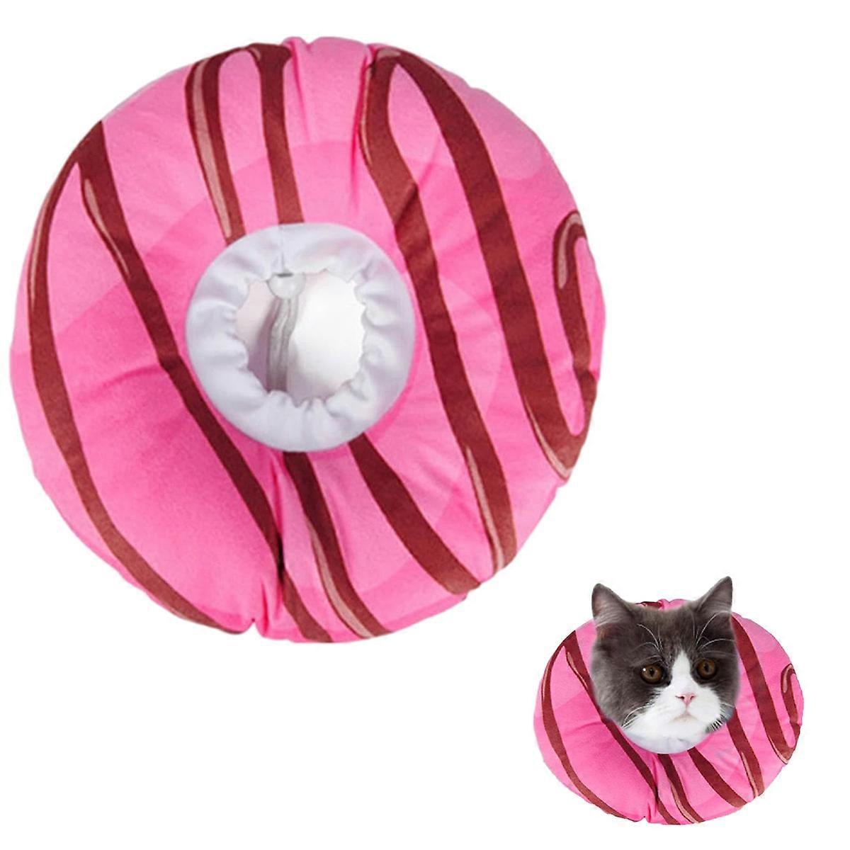 Cat Recovery Collar, Adjustable Cat Cone Collar Soft, Cute Peach E Collar for Cats After Surgery