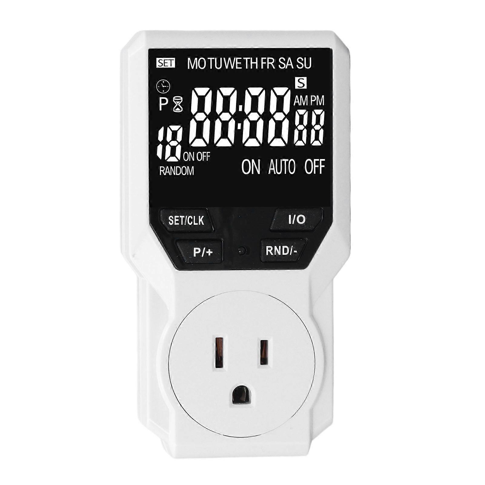 Outlet Large VA Screen Multi Functional Countdown Short Cycle Timer Plug for Indoor US 120V 15A