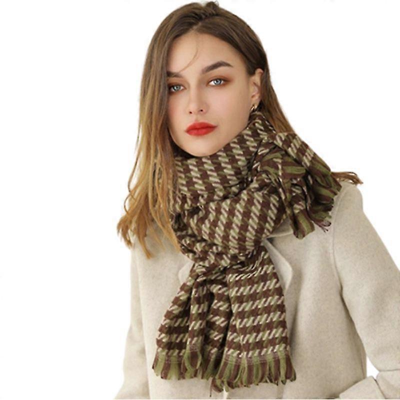 Women Shawl Scarf Soft Warm Houndstooth Long Scarf for Lady Gift 185*70cm