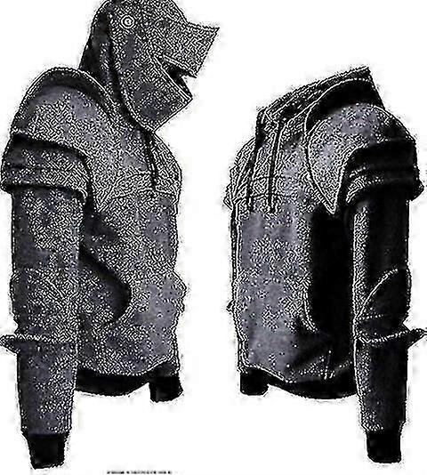 New Year Sweatshirt Male Knight Hooded Elbow Pads Drawstring Facemask Pullover Cos Costume