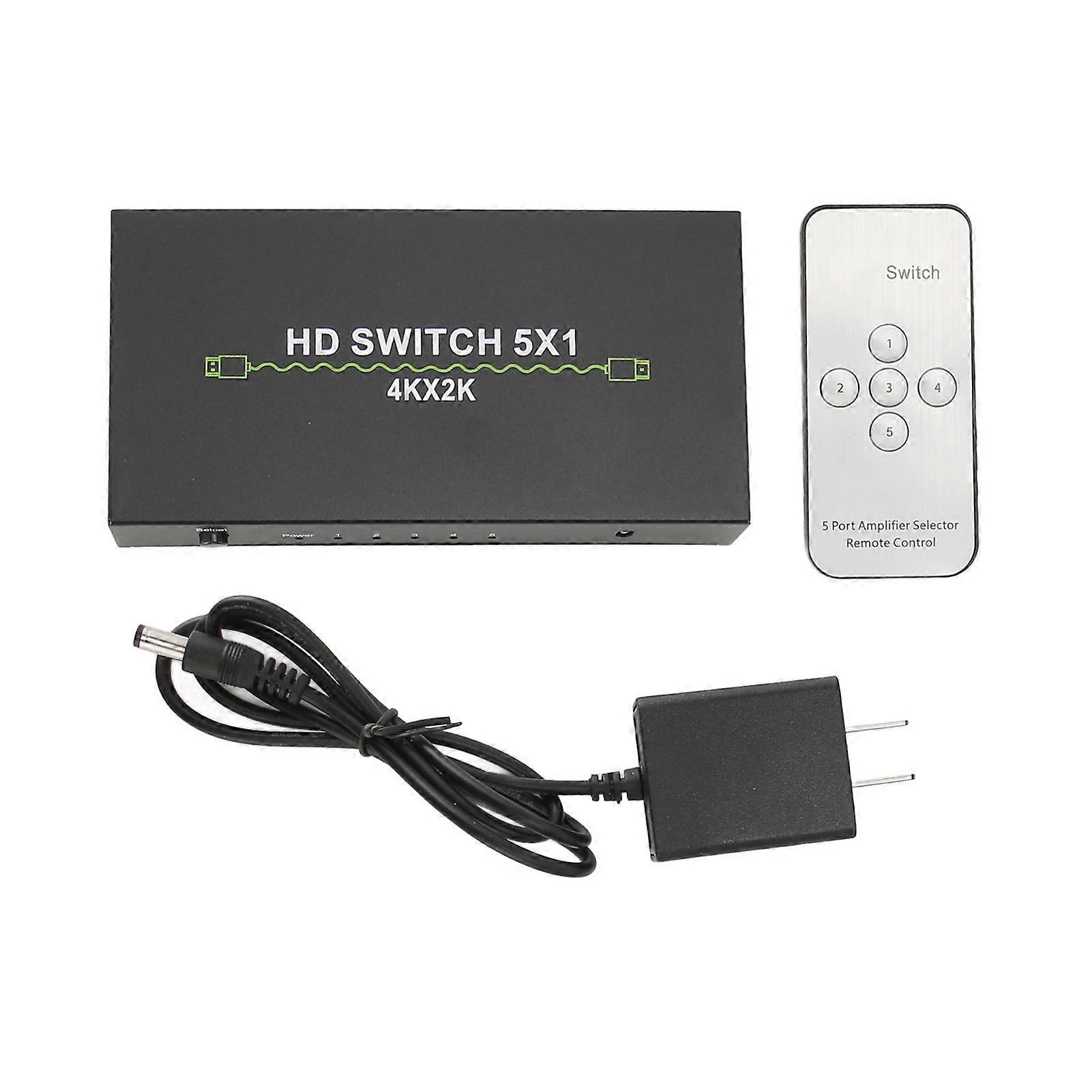 5 In 1 Out Sound Switcher 4k 30Hz HD Switcher pour ordinateur portable Set Top Box Smart Box
