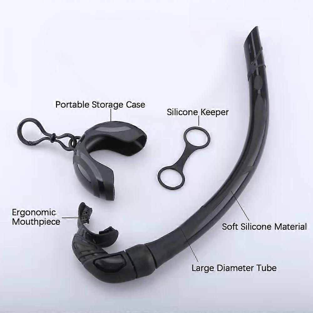 Foldable Silicone Snorkel with Compact Storage Case for Women Men, Roll-up Snorkel, Wet Breathing Tube for Snorkeling