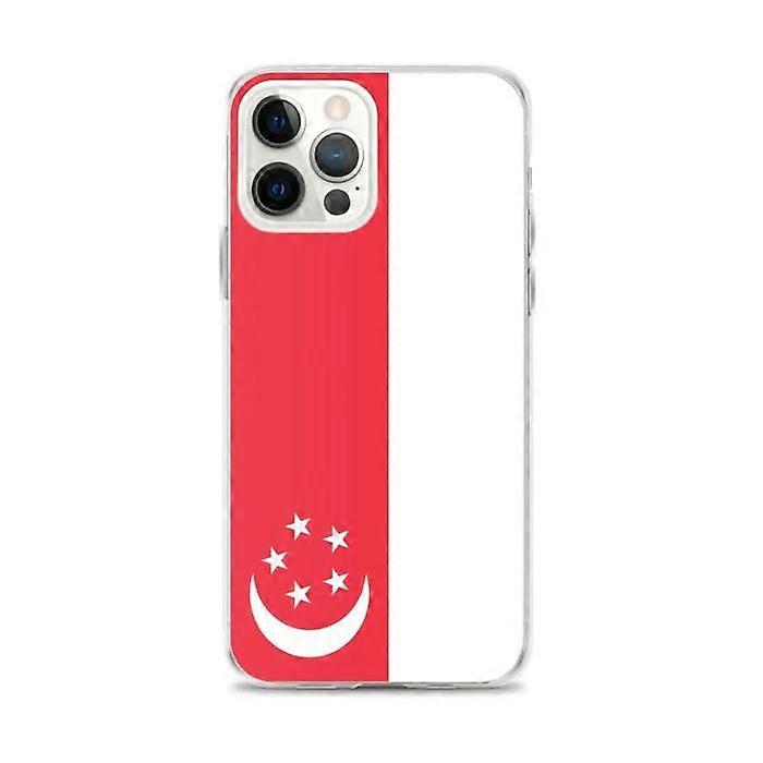 Phone Case – Singapore Flag – Compatible with iPhone 12 Pro Max – Soft Case – Durable and Shockproof - Silicone - Pixelforma