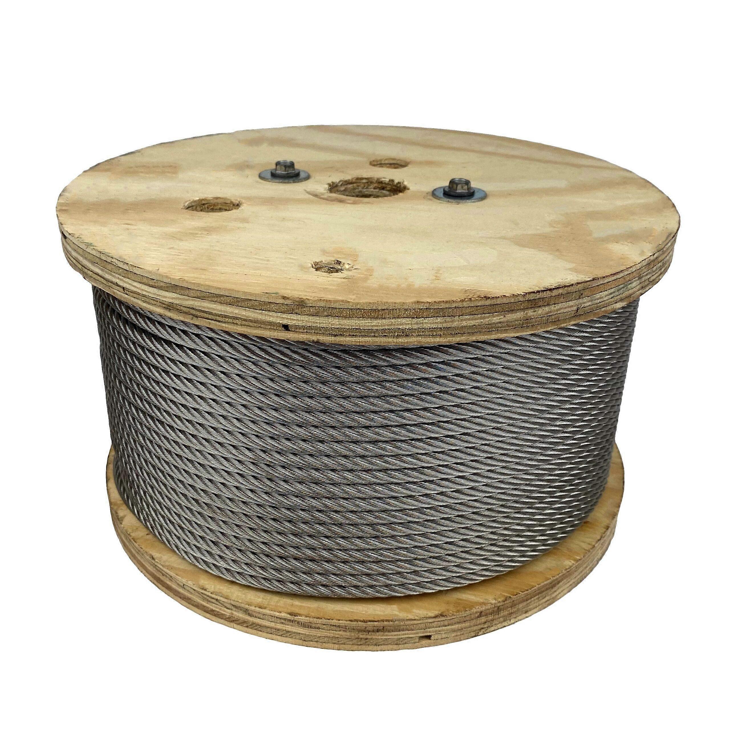 5/16" x 10' 7x19 Type 304 Stainless Steel Wire Rope with 9,000 lbs MBL for Heavy-Duty Applications