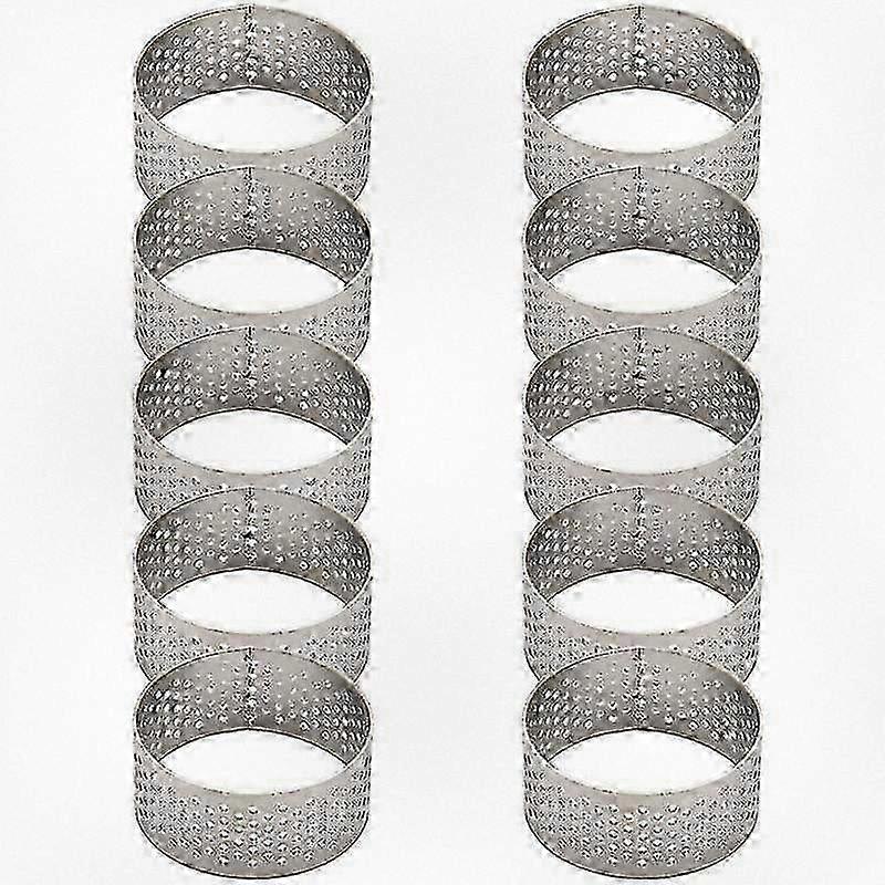 10pcs 4.5cm Round Stainless Perforated Seamless Tart Ring Quiche Ring Tart Pie Tart Ring Suitable for Various Baking Needs