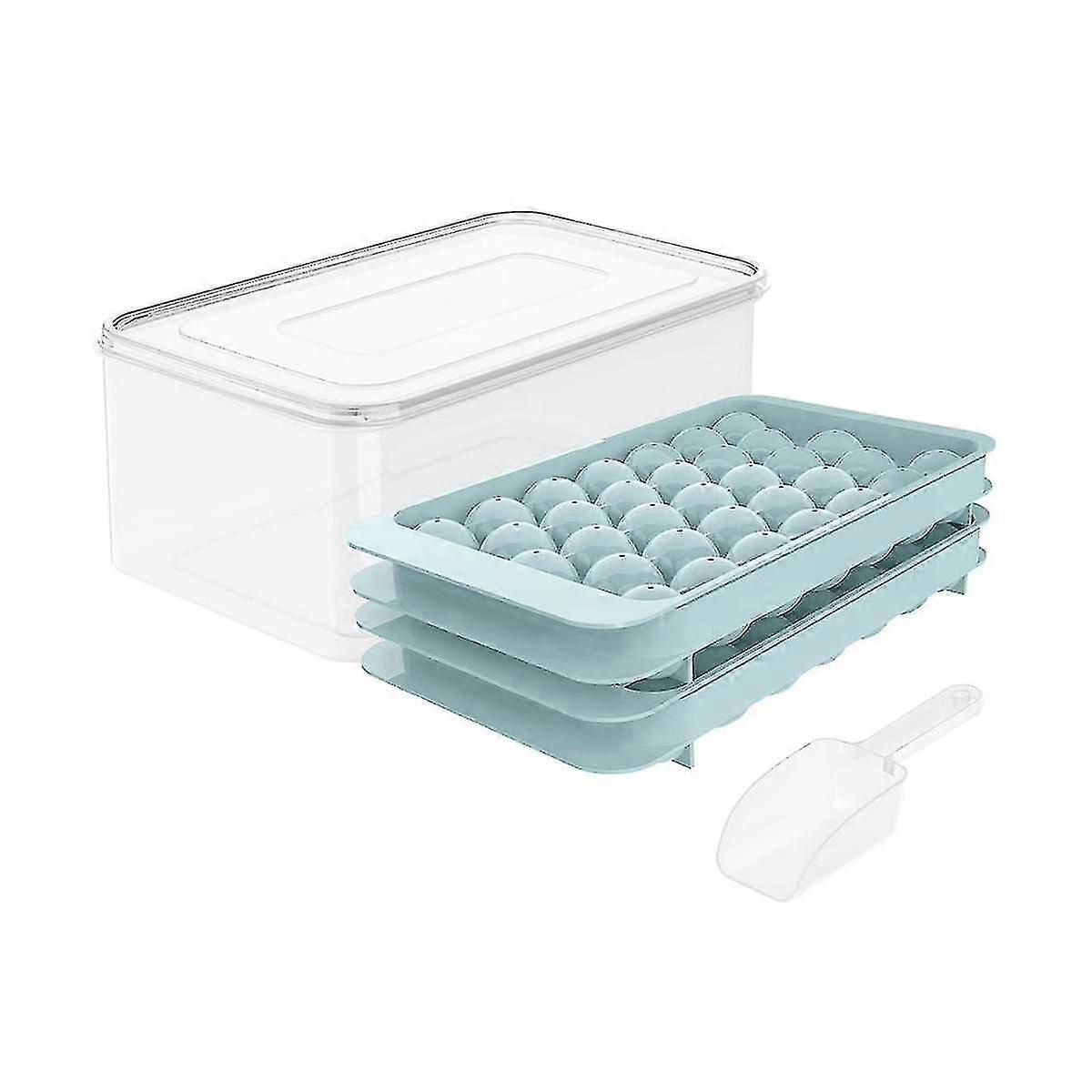132 Pcs Ice-cube Tray/4 Packs Ice Trays For Freezer With Bin/ice-cube Trays For Freezer With Lid/ro