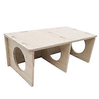 Hamster-Holzversteck in verschiedenen Größen, natürliches Spielzeug, Bewegungsspielzeug für Goldbären, Streifenhörnchen und Mäuse, Tierspielzeug, Haustierbedarf S
