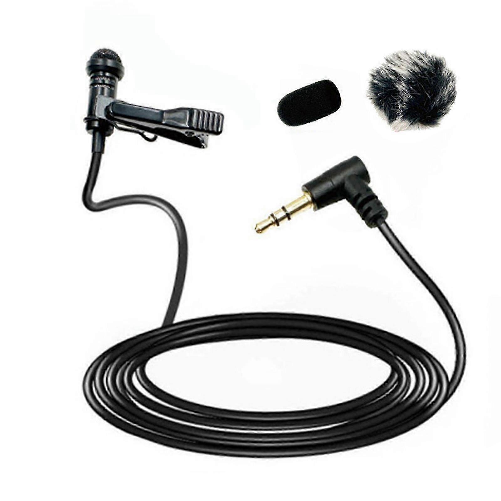 Omnidirectional Lavalier Microphone with Long Cable for Presentations Lectures and Wireless Use