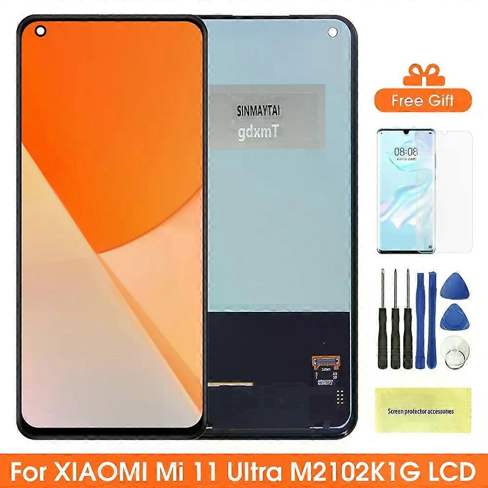For Xiaomi Mi 11 Ultra Mi11 Ultra M2102K1G M2102K1C LCD Display Touch Screen Digitizer Assembly Replacement Parts Tested