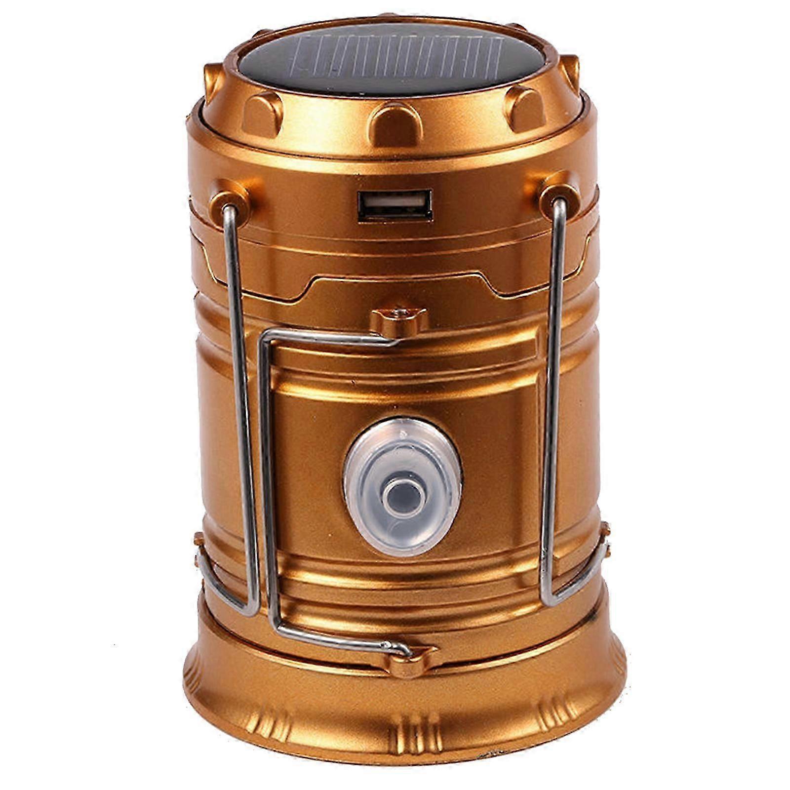 USB Solar Power Rechargeable LEDFlashlight Camping Light Tent Torch Lantern Lamp