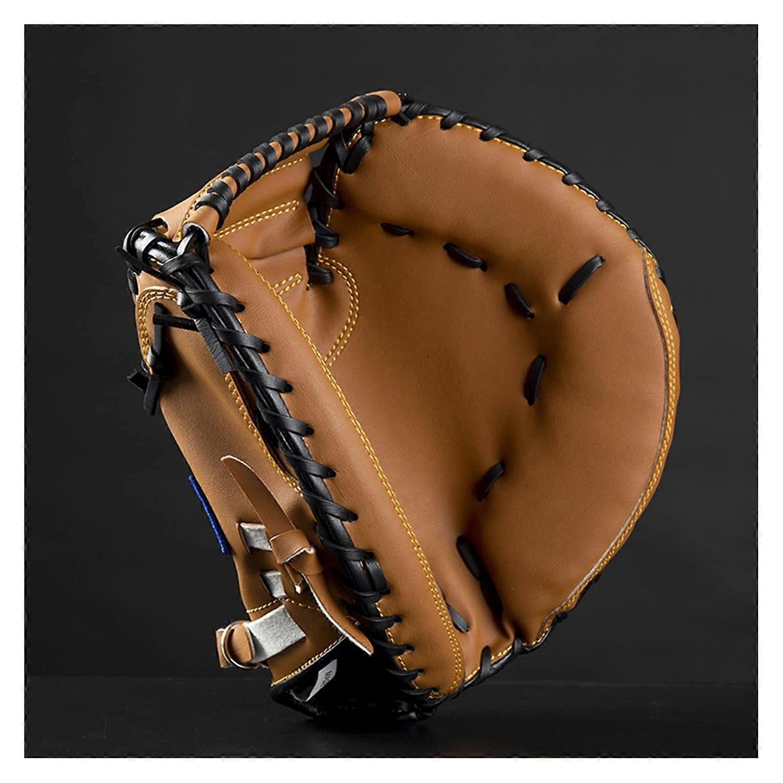 Baseball Glove Outdoor PVC Catcher Glove, Softball Practice Gear, Size 12.5 Left Handed, Adult Training, Brown Black