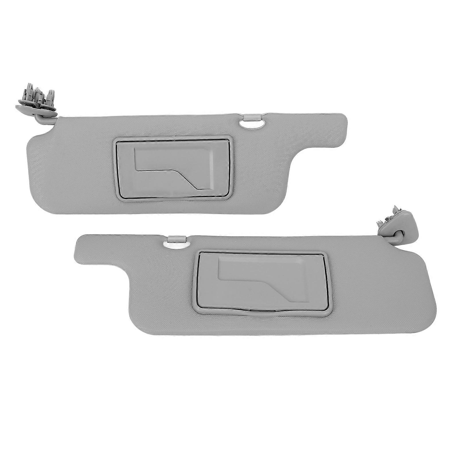 Pair of Sun Visor Assembly Gray Sun Blocking ABS Mirror for E120 E130 2001‑2007 Ninth Generation LHD Car 