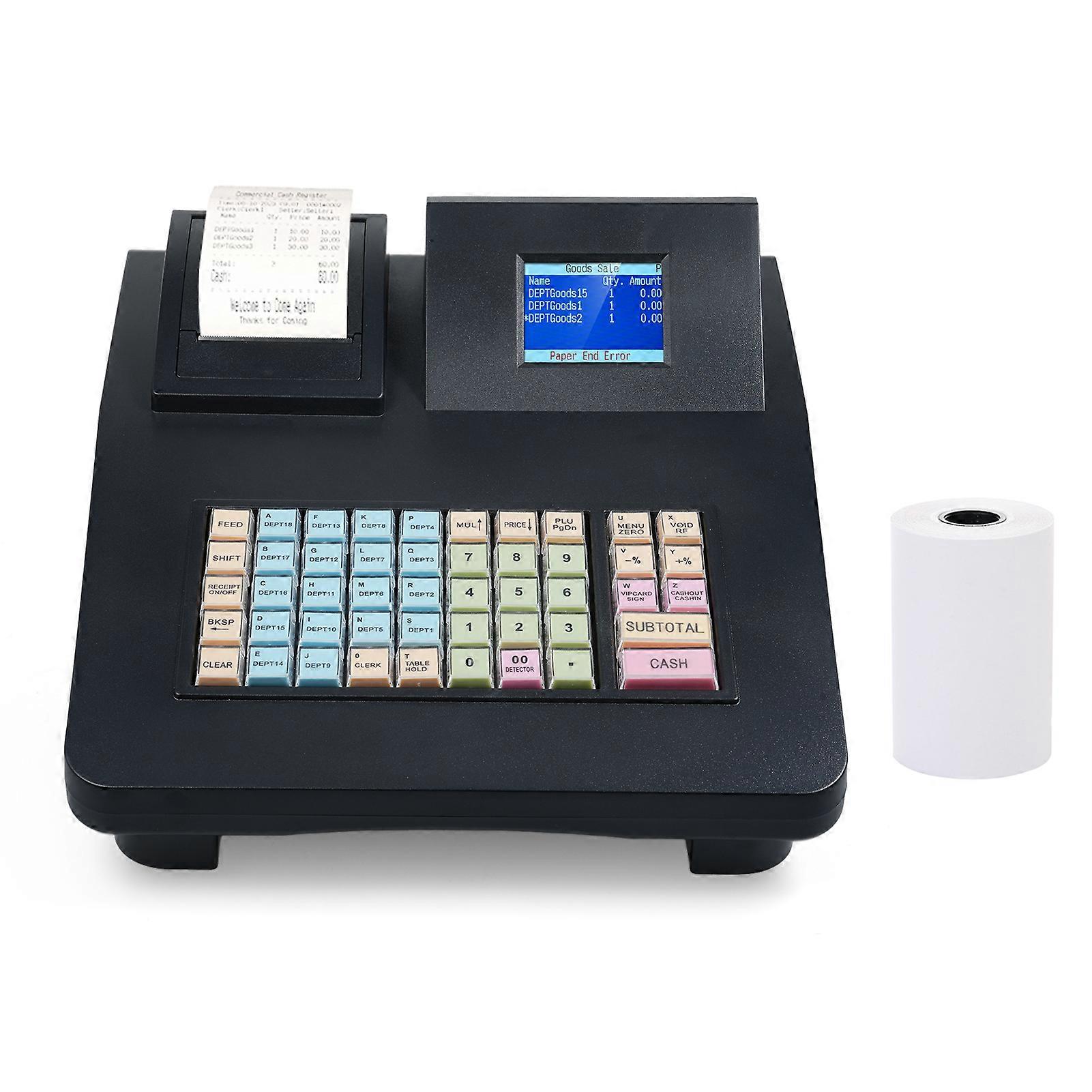 Elektronische Registrierkasse mit 48 Tasten Dual-Screen-Display Einfaches Programm Große Kapazität mit 58-mm-Thermodruckerunterstützung RS232/USB-Anschluss Geeignet für