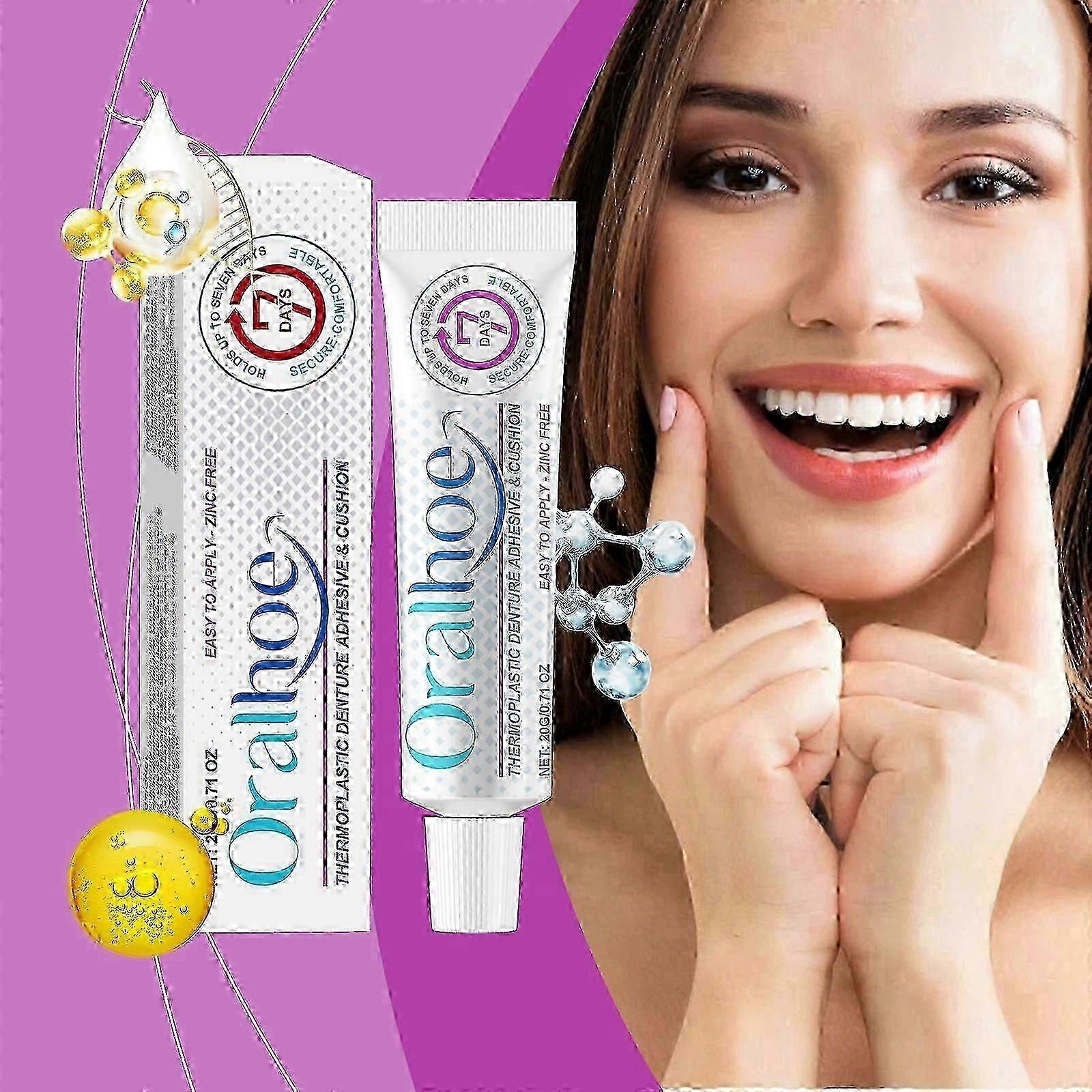 Denture Adhesive, Thermoplastic Denture Adhesive, Comfortable, Secure Denture Grip for Up to 4 Days