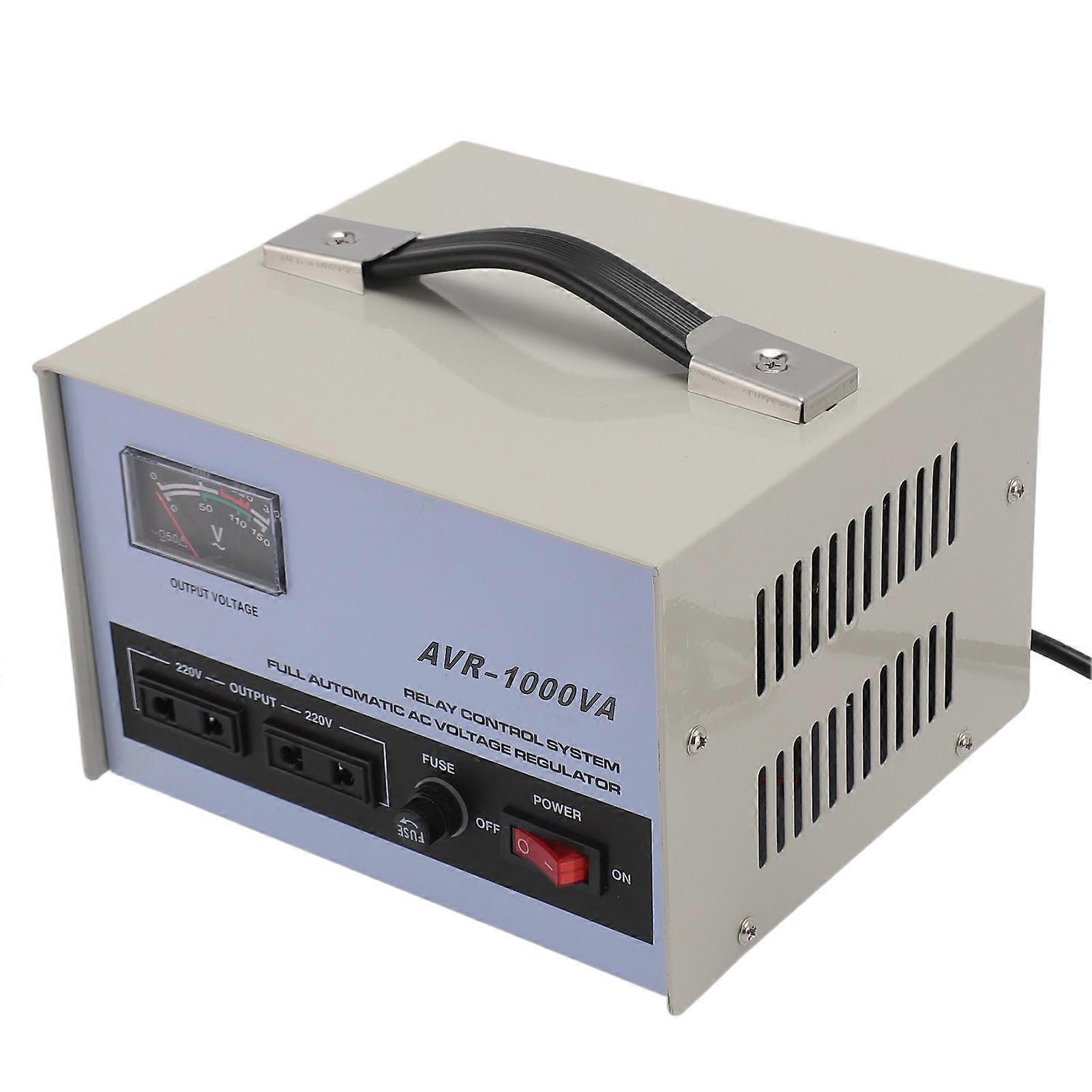 AC Spanningsregelaar 1000W 1 Ingangsuitgang 3 Universele Sockets Automatische Spanningsstabilisator met 2 Zekering