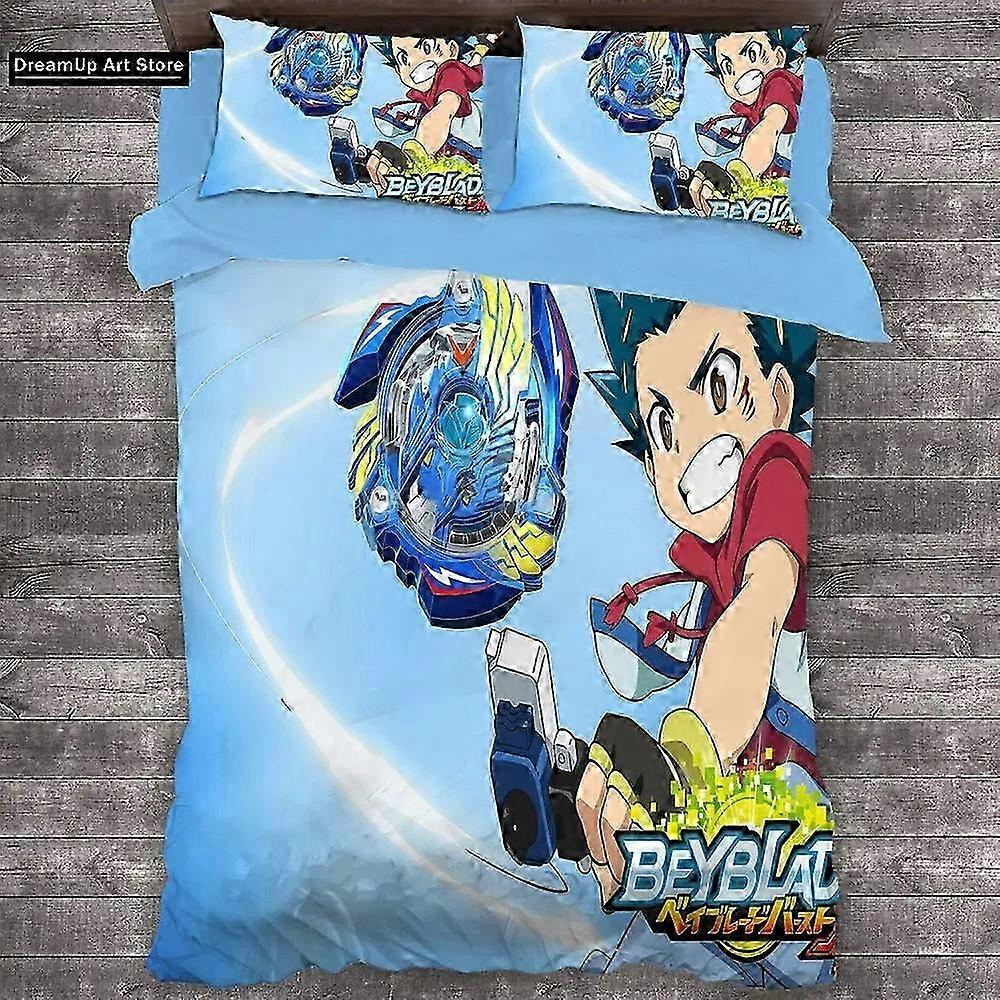 Beyblade Burst Inspired Sängkläder för pojkar och flickor - 3-delat lakanset (1 påslakan + 2 kuddshams) för sovrum för vuxna