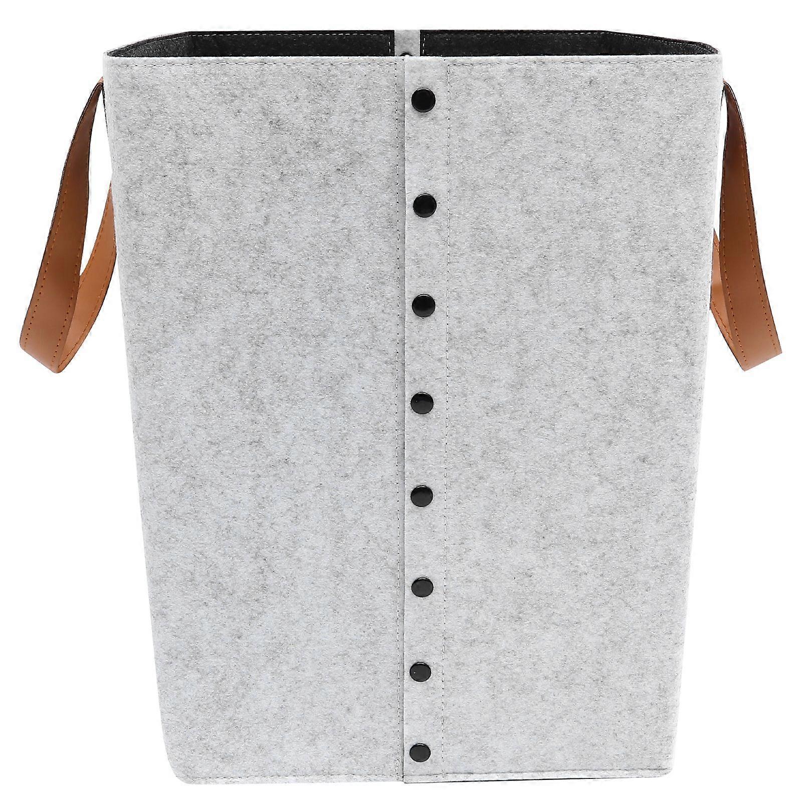 Laundry Basket with Handle Felt Cloth Collapsible Laundry Hamper Storage Bag