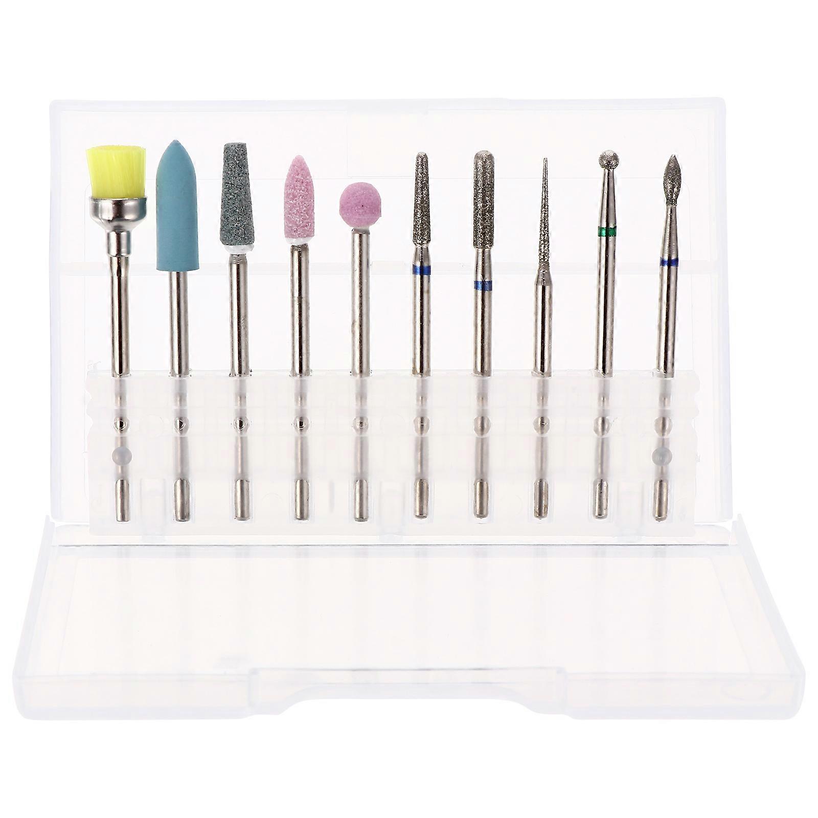 Nail Drill Bits with Tungsten Steel Grinding Head for Polishing Lightweight and Durable 10 Pieces