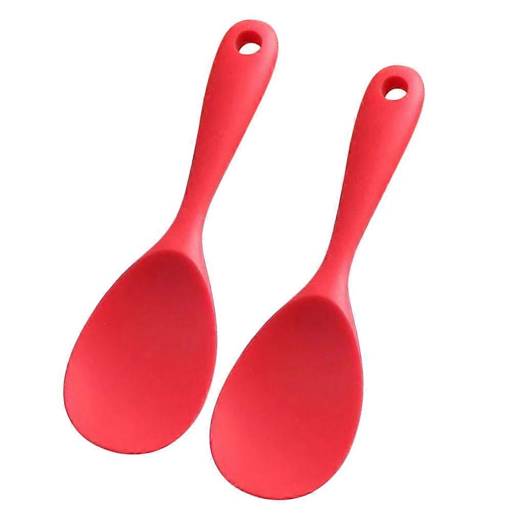 Rice Scooper Silicone Material Easy to Clean Ergonomically Designed Handle 2Pcs