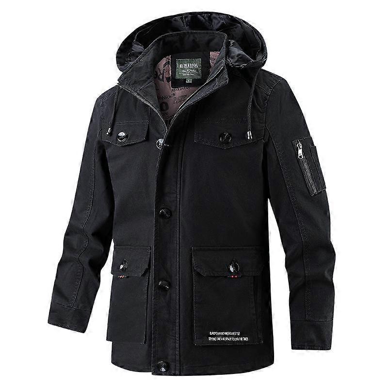 Men's Work Jacket Multi-pocket Hooded Top