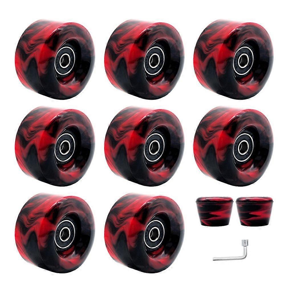 Roller Skate Wheels with Wrench, Quads Roller Skate Wheels Double Row Skating