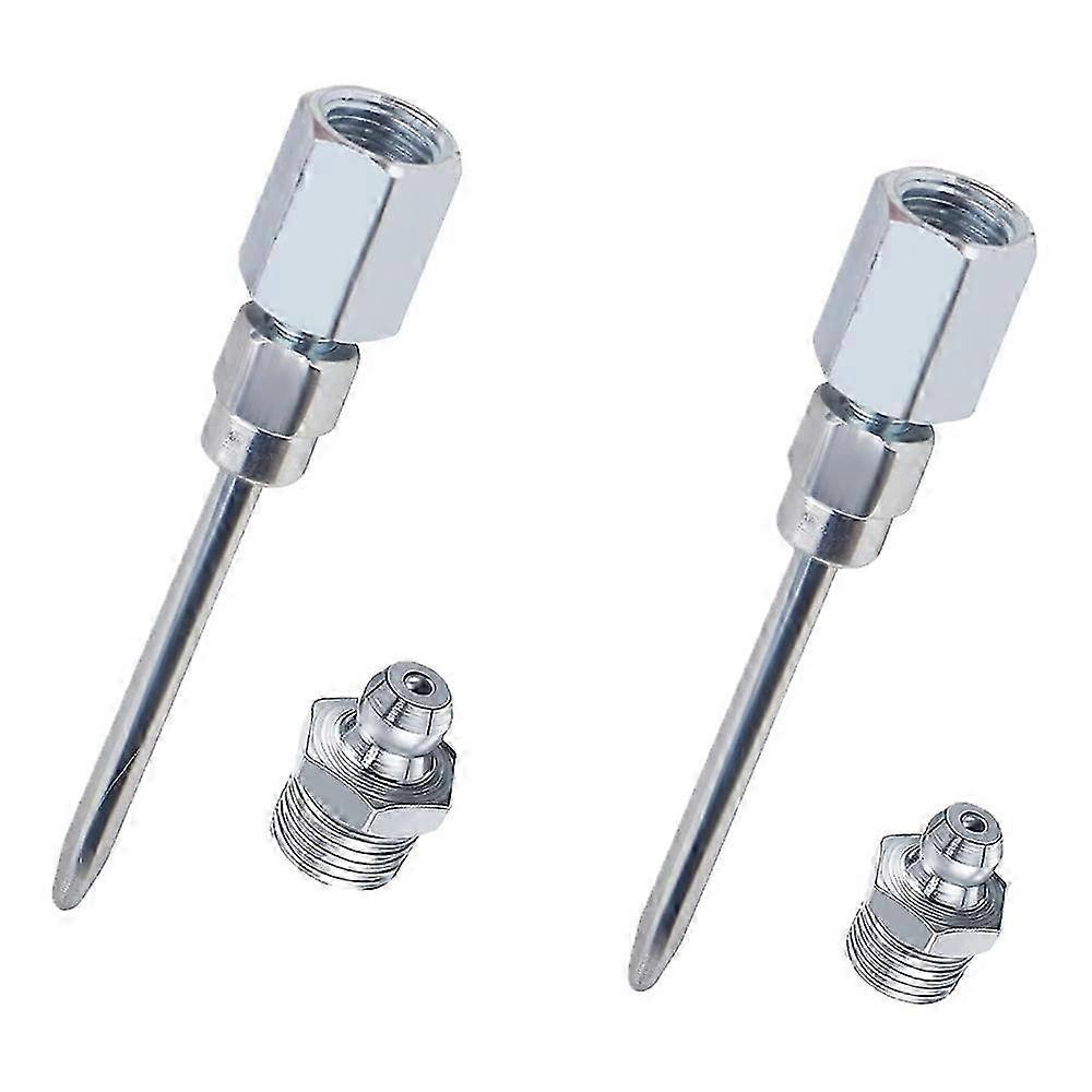 Hardened Steel Needle Nose Grease Adapter 1/8" NPT Thread - 2 Pack