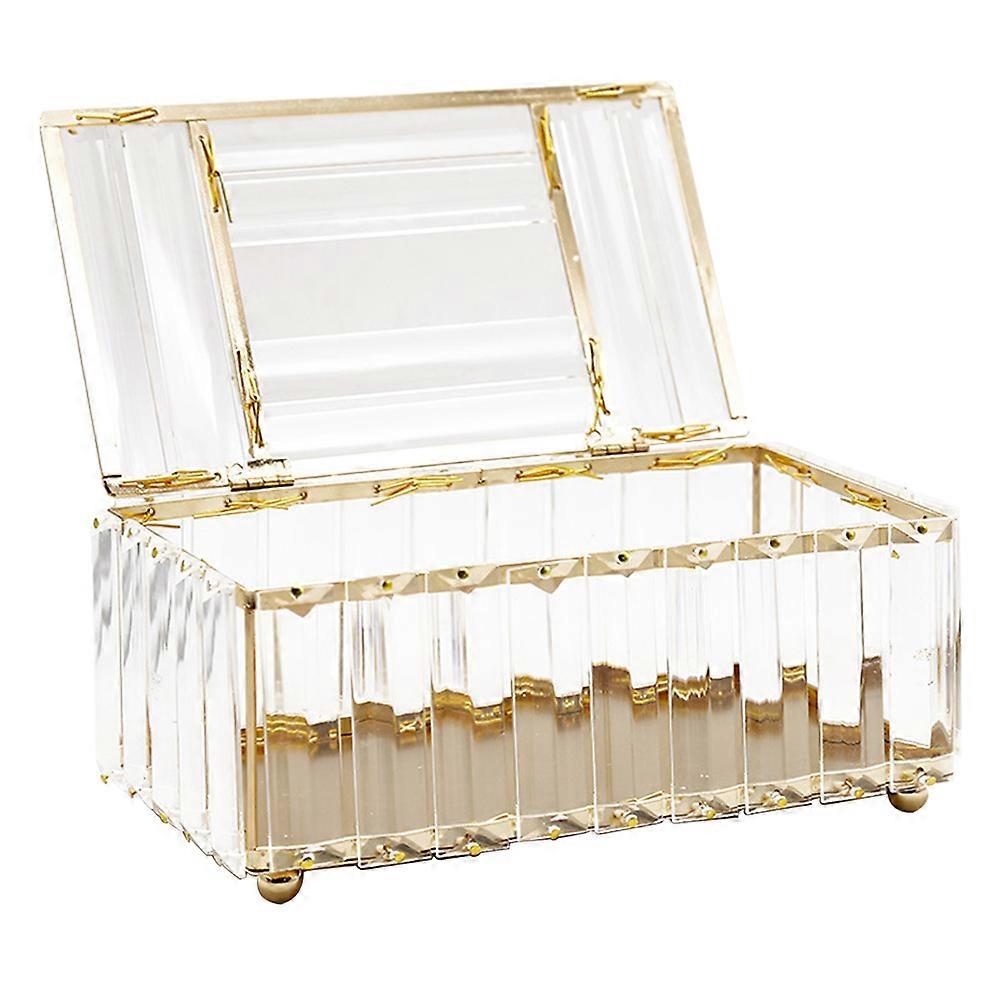1Pc Crystal Delicate Tissue Box Home Decorative Napkin Holder Golden White