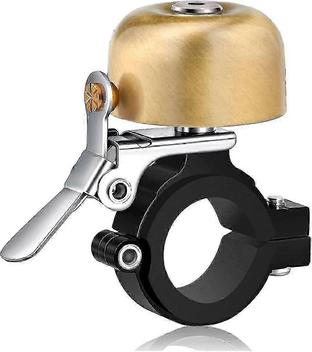 Yetişkinler ve Çocuklar İçin Evrensel Pirinç Bisiklet Zili - Gürültülü, Dayanıklı, Şık Altın Tasarım, Çoğu Bisiklete Uyar
