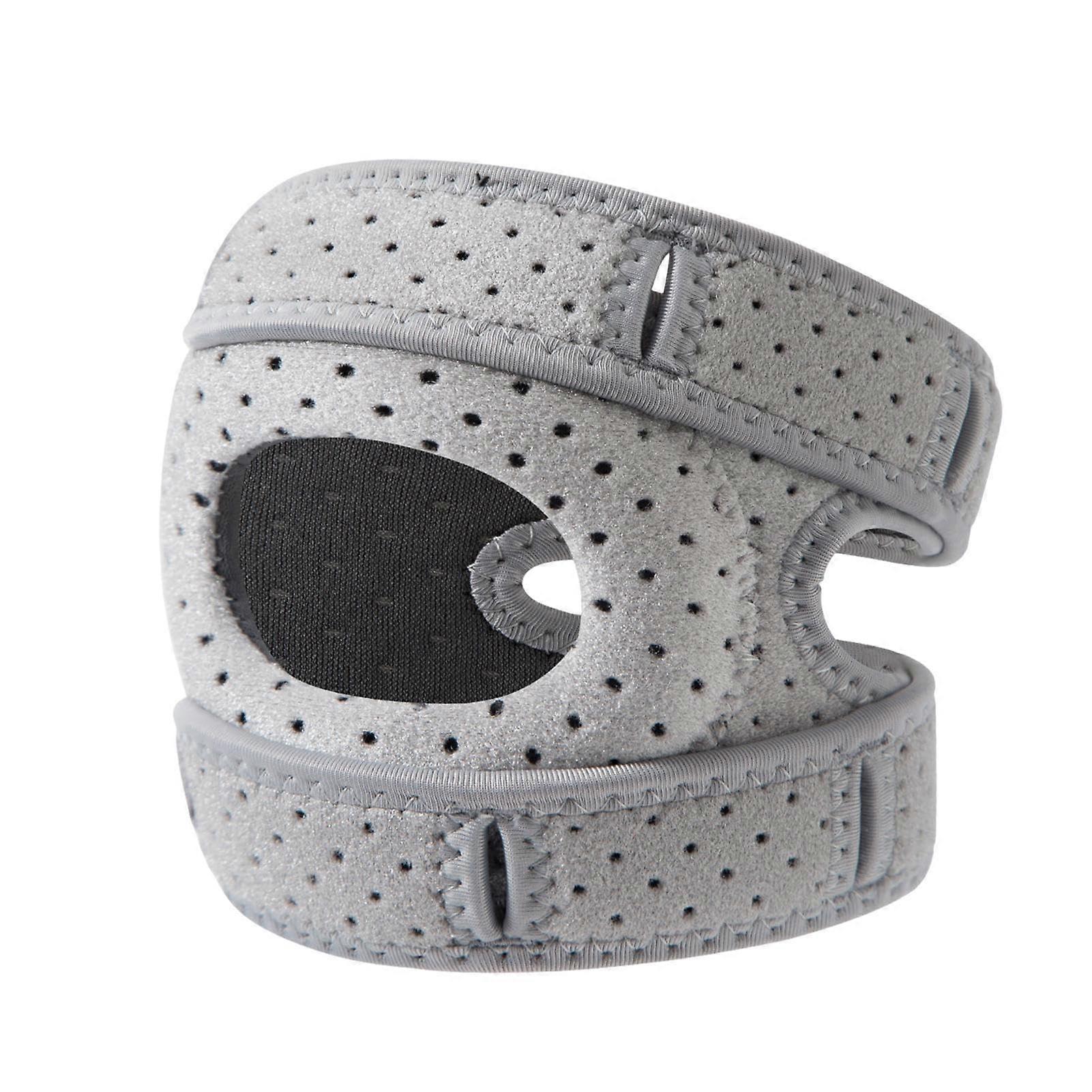 Knee Brace Support for Athletes - Adjustable Gray Patella Strap for Climbing, Jumping, Dancing, Comfortable Fit