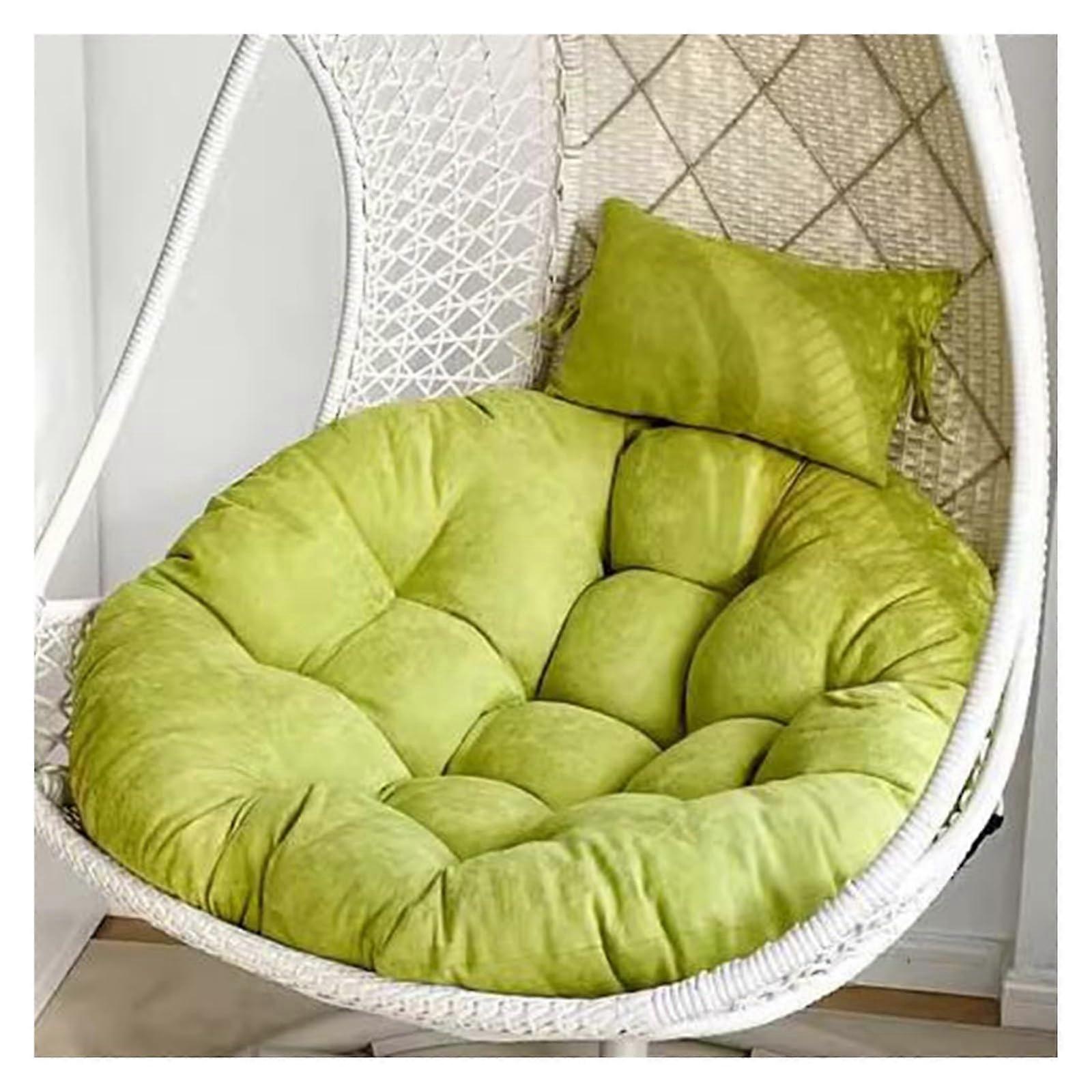 Outdoor Hanging Chair, Green Willow Swing with Hanging Cushion, 105cm Diameter, Portable and Durable