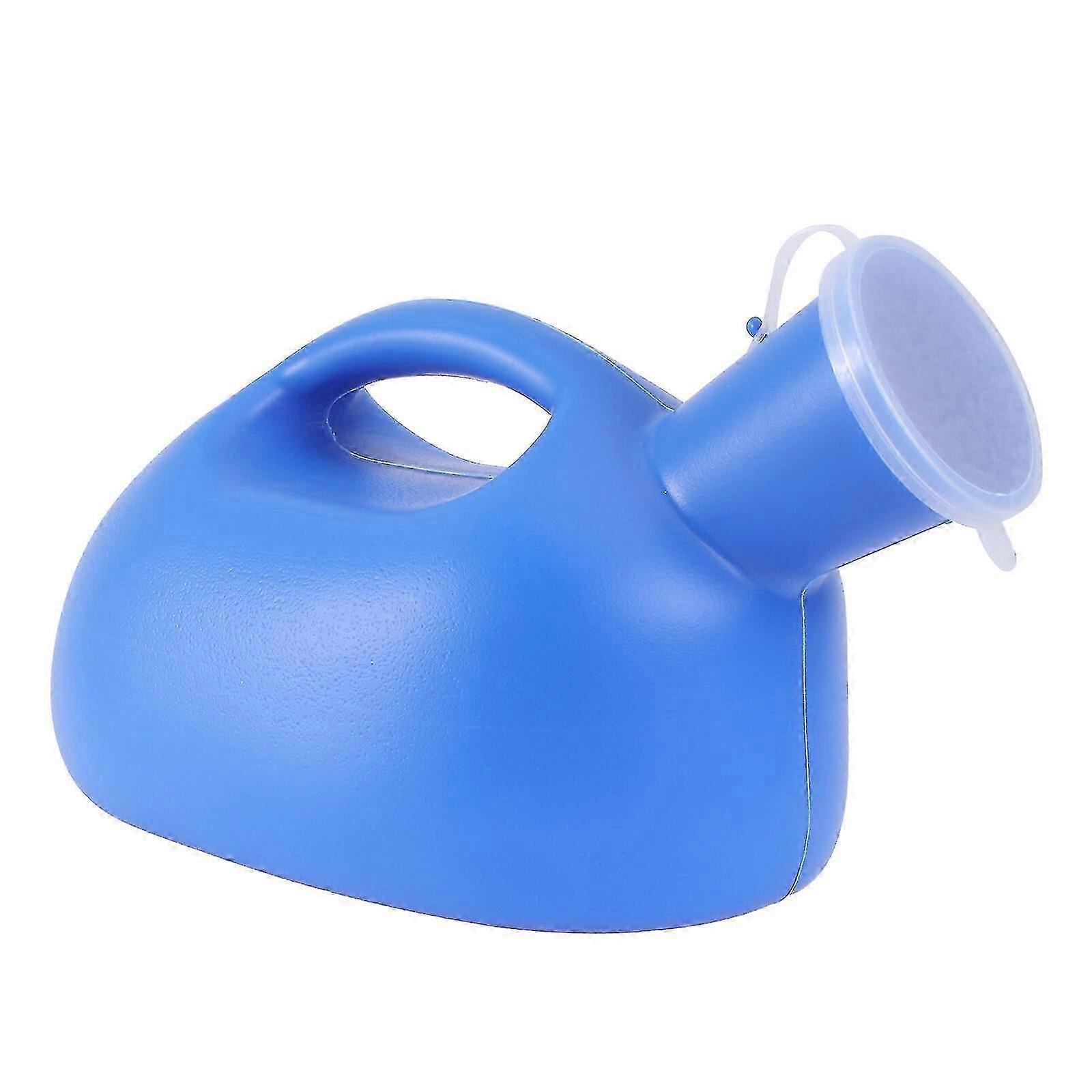 1pc 2000ml Men's Portable Outdoor Urine Bottle Urine Collector With Cover Emergency Toilet (blue)