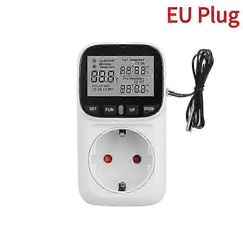 2025 High-precision LCD Digital Smart Thermostat Temperature Control Switch Controller Fish Tank Pet Heating Home Thermostat Socket with Timer Sensor