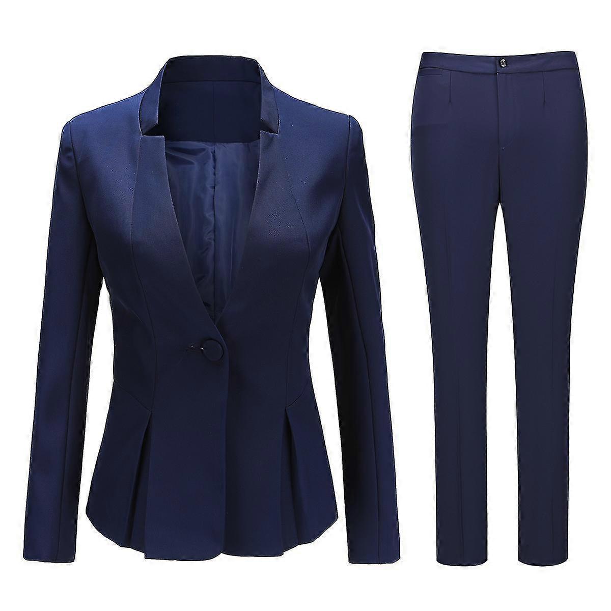 2025 Cloudstyle Women's 2 Piece Business 1 Button Stand Collar Suit Set