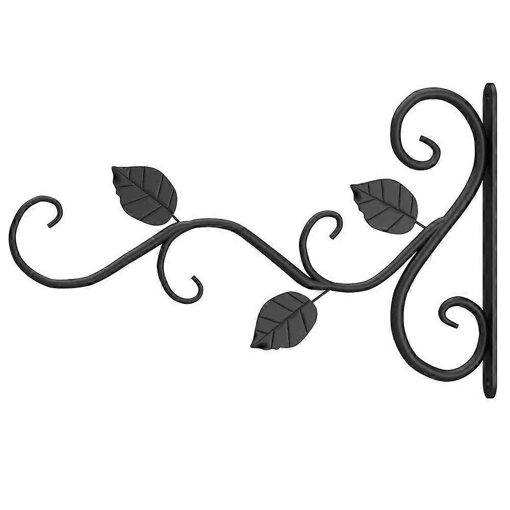 Set of 2 black hanging plant wall hooks for hanging bird feeders, lanterns, wind chimes, planters and outdoor decorations.