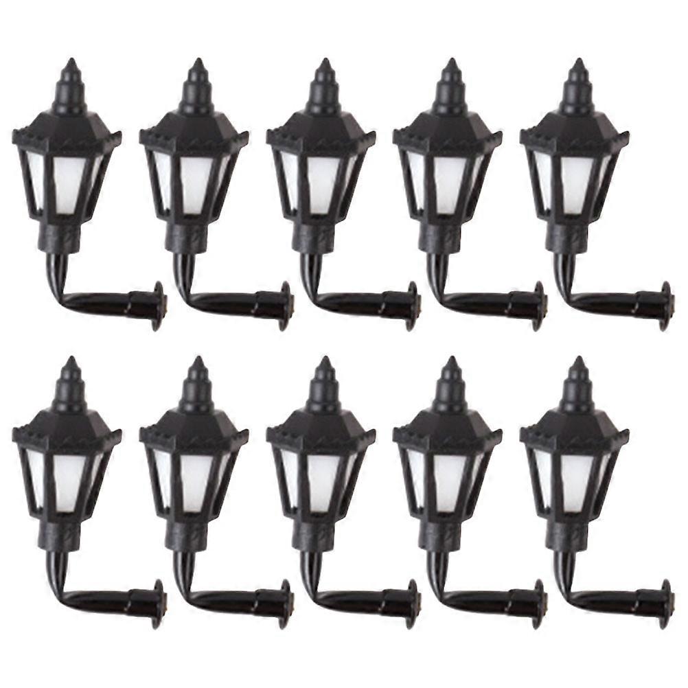 Tiny Wall Lamp Model Sand Table Materials ABS Stainless Steel Scene Decoration 10Set