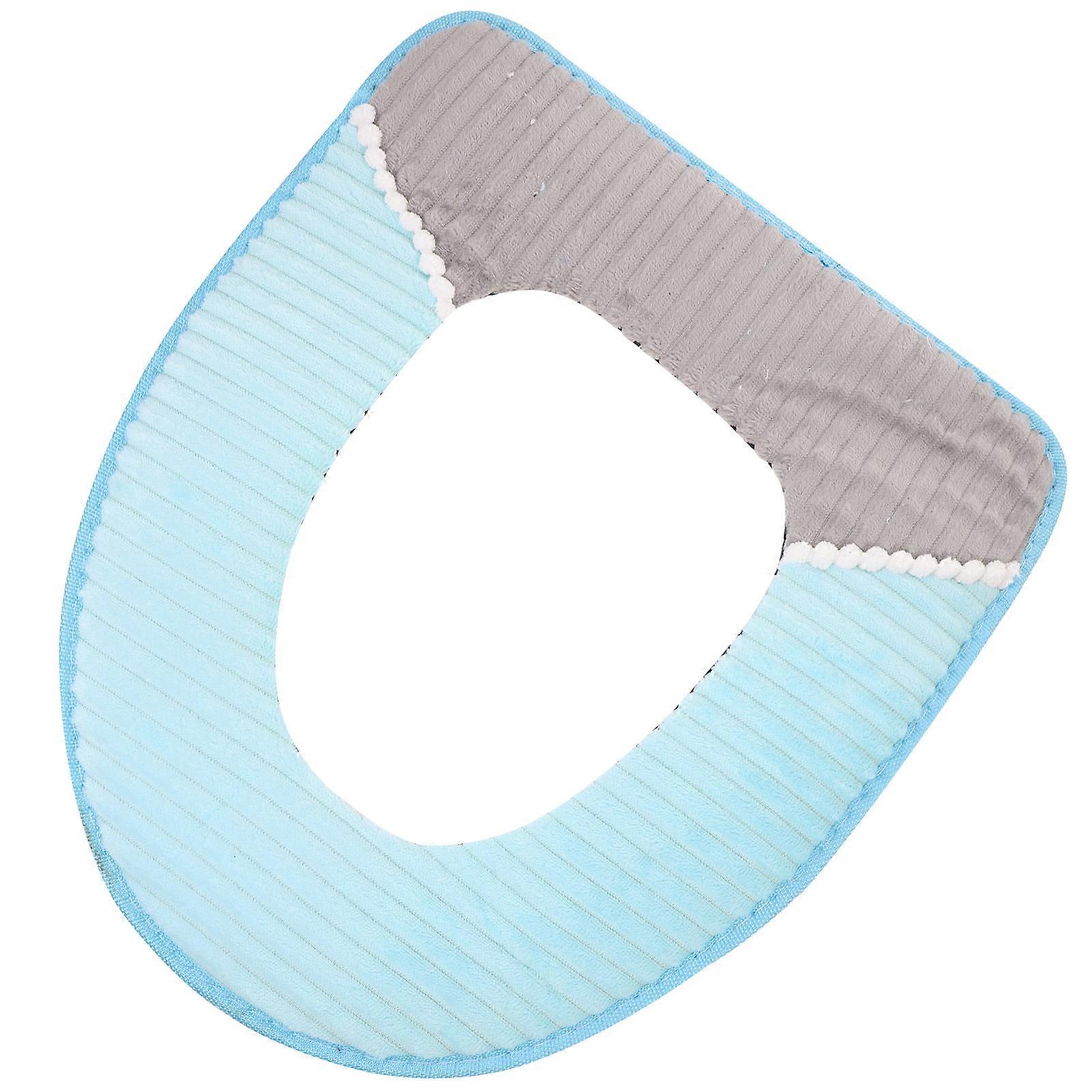 Corduroy Stripe Toilet Seat Thickened Toilet Cushion Public Bathroom Flannel Fast Dry Foldable 1Pack