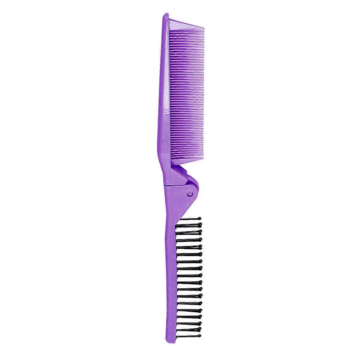 Foldable Static Hair Comb Double Headed High Temperature Resistant Portable for Travel and Daily Use