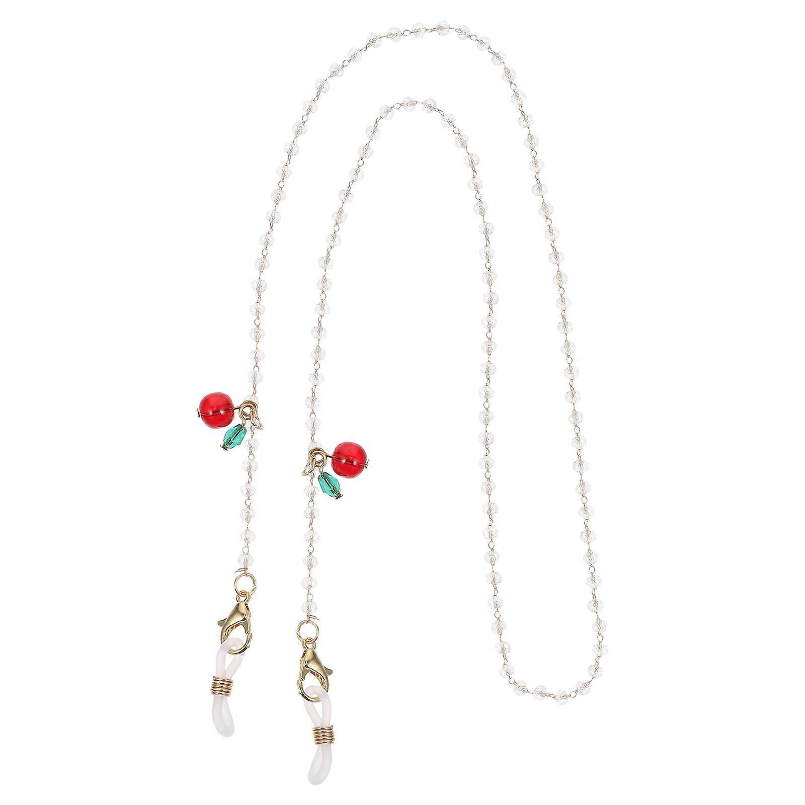 White Zinc Alloy Eyeglass and Mask Chain for Decoration with Anti-Lost Design 0.5in