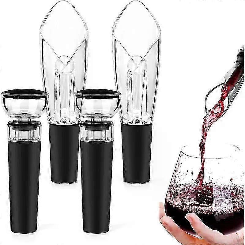 Wine Aerator Pourer Spout with Vacuum Wine Stopper Wine Air Aerator & Wine Saver Pump Set Aerate Enjoy and Preserve Wine