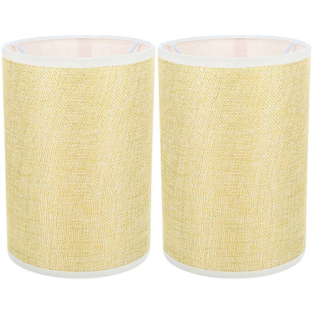 Table Lamp Lampshade Linen Cover for Homeowners Minimalist Design Khaki 20.00X14.00X14.00CM Easy Installation 2Pcs