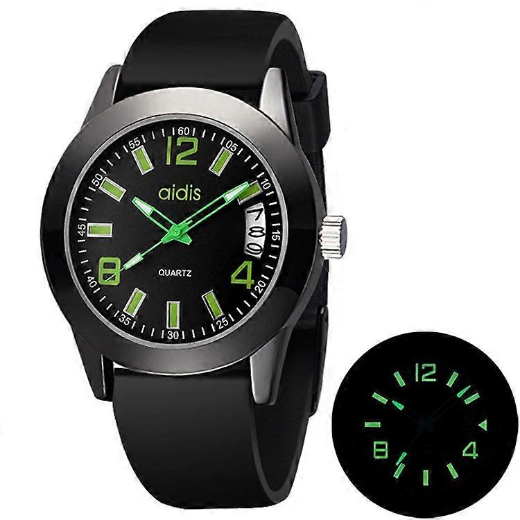addies MY-1601 Luminous Version Silicone Watchstrap Quartz Watch, Support Calendar S