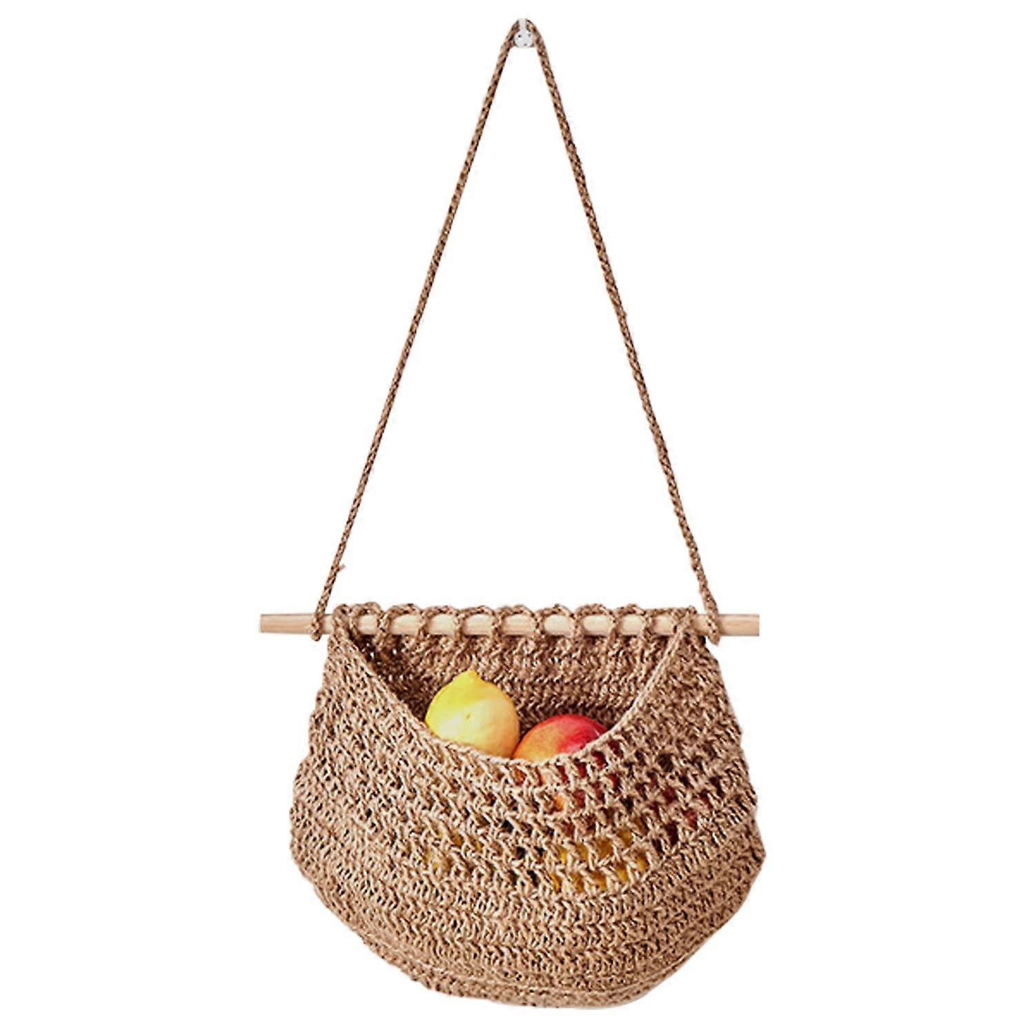 Hanging Fruit Basket Braided Bohemian Ceiling Storage For Fruit And Vegetables Space Saving Kitchen Organizer