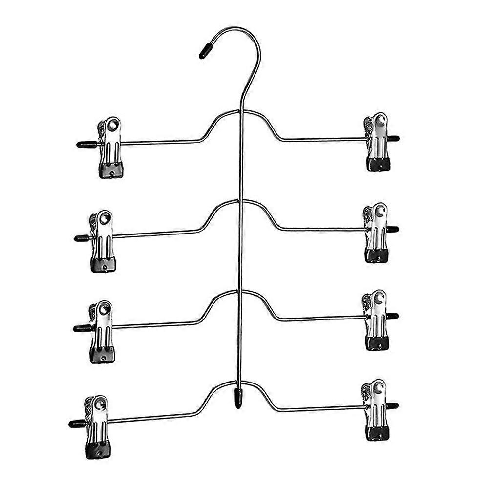 4-Tier Skirt Hangers with Clips Pant Hangers Space Multiple Hanger Saving
