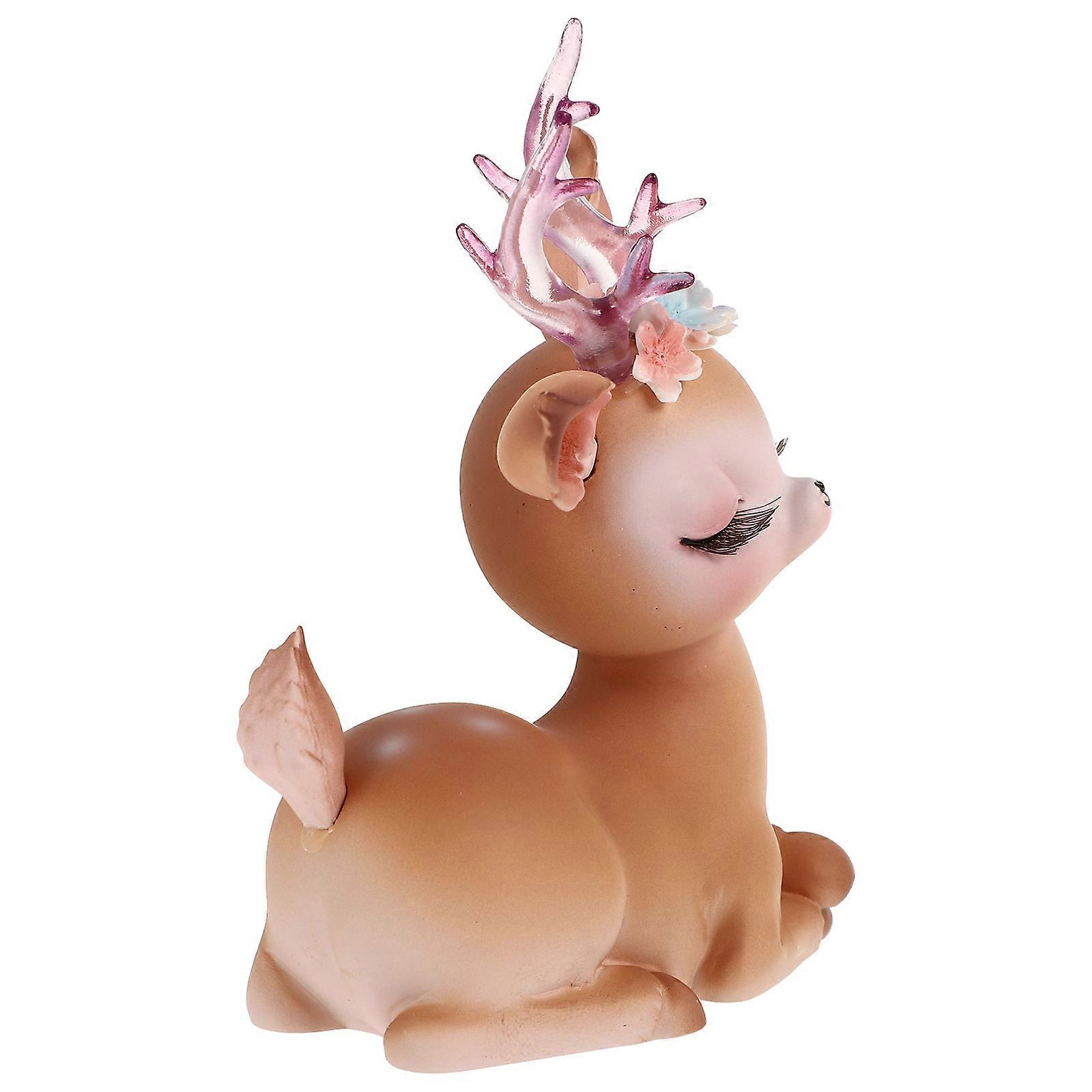 Tabletop Reindeer Decor Deer Figurine Decor Light Brown 8X5CM present 1Pack