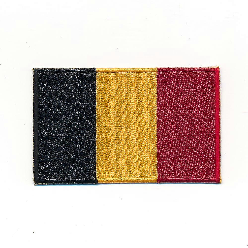0959 Mini Belgium Brussels Flag SewOn / IronOn Patch 30 x 20 mm