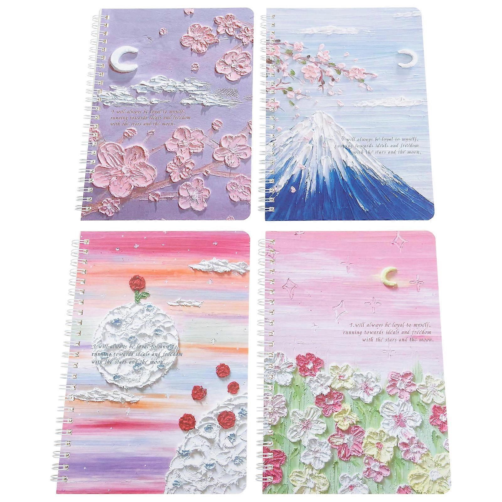 School Notebooks Aesthetic Notebook Coil Notebook For Students Daily Use Random Color 4Pcs