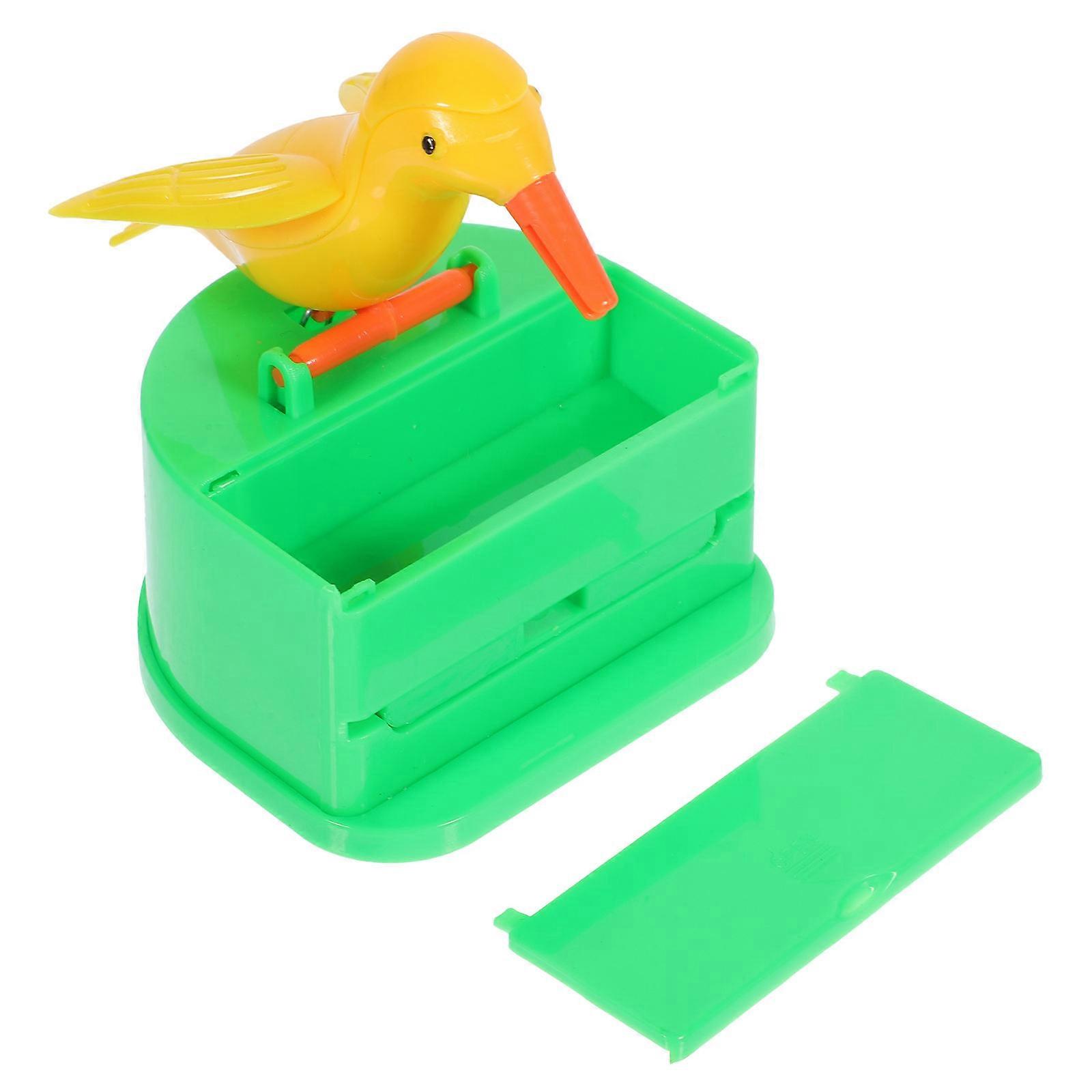 Push Type Toothpick Box Cartoon Bird Toothpick Dispenser Home Use Yellow Bird 3.93X2.95X2.75in Convenient Toothpick Access 1Pcs